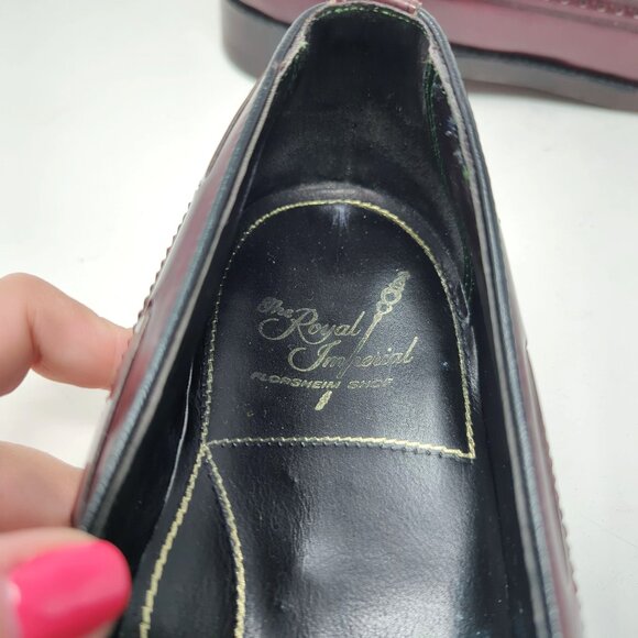 Vintage Florsheim Loafers Shoes 11 Red Tassel Wingtip - Picture 10 of 16